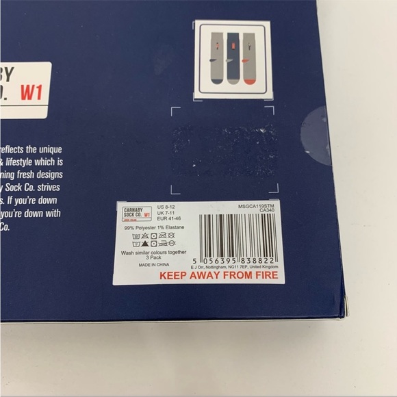 Carnaby Sock Co. London Theme Set Of 3 Boxed Two Pack New Nwt Nib Men Size 8-12 - Picture 10 of 10